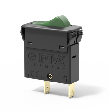 Typ 3130-F von E-T-A: Ein- bis dreipolige Kombination Schutzschalter/Ein-Aus-Schalter oder Taster mit Schaltwippe